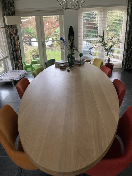 Qliv Cross Oval Dining Table 300X120