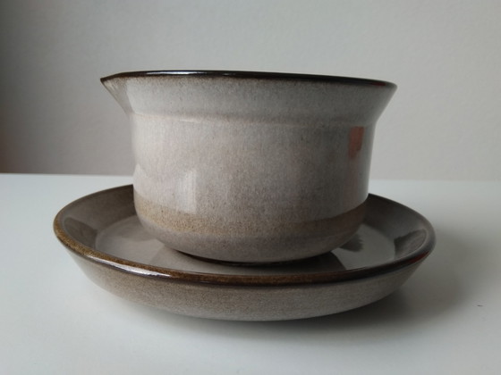 Image 1 of Potterie De Driehoek Huizen sauce boat, bowl with underplate