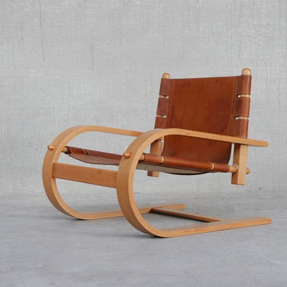 Image 1 of Pair of vintage "Scacciapensieri" leather armchairs by De Pas, D'Urbino and Lomazzi for Poltronova, Italy 1970s