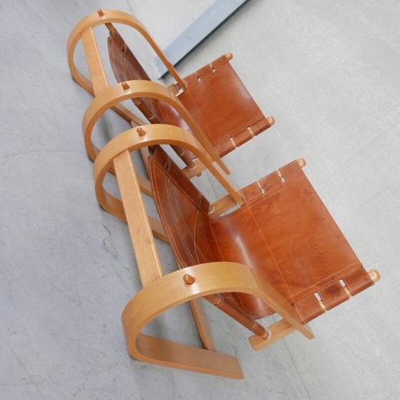 Image 1 of Pair of vintage "Scacciapensieri" leather armchairs by De Pas, D'Urbino and Lomazzi for Poltronova, Italy 1970s