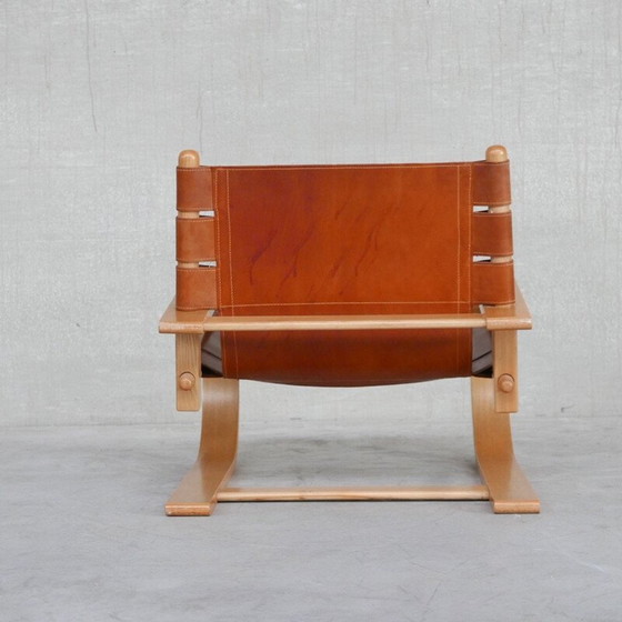 Image 1 of Pair of vintage "Scacciapensieri" leather armchairs by De Pas, D'Urbino and Lomazzi for Poltronova, Italy 1970s