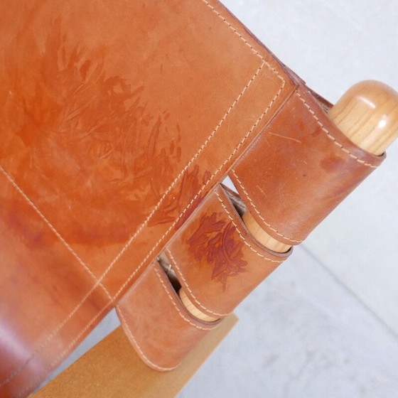 Image 1 of Pair of vintage "Scacciapensieri" leather armchairs by De Pas, D'Urbino and Lomazzi for Poltronova, Italy 1970s