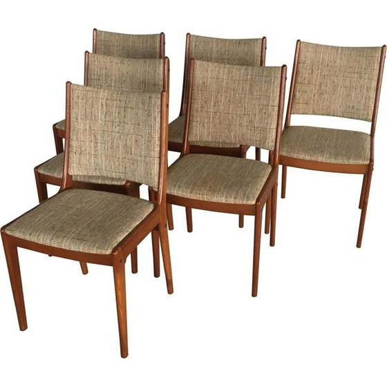 Image 1 of Set of 6 vintage teak dining chairs by Johannes Andersen for Uldum Møbler, Denmark 1960