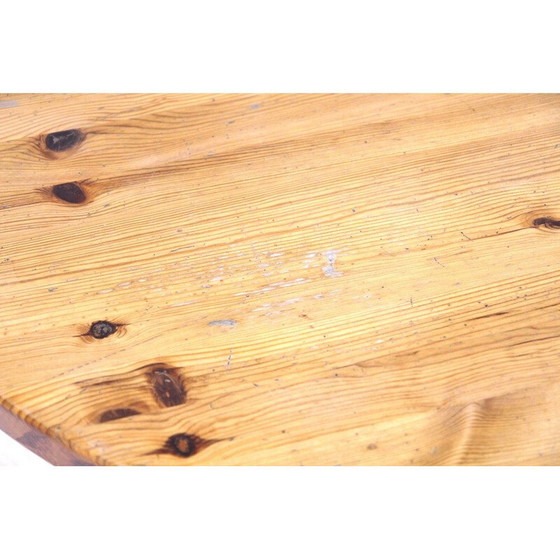 Image 1 of Vintage circular pine table, Sweden 1970s