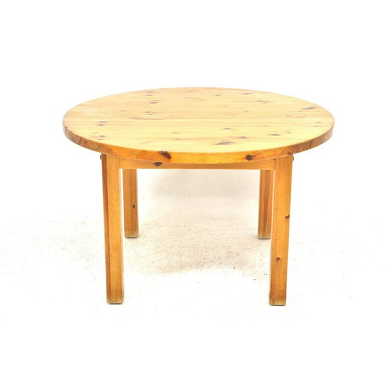 Image 1 of Vintage circular pine table, Sweden 1970s