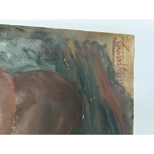 Vintage Art Deco oil on canvas, 1920-1930