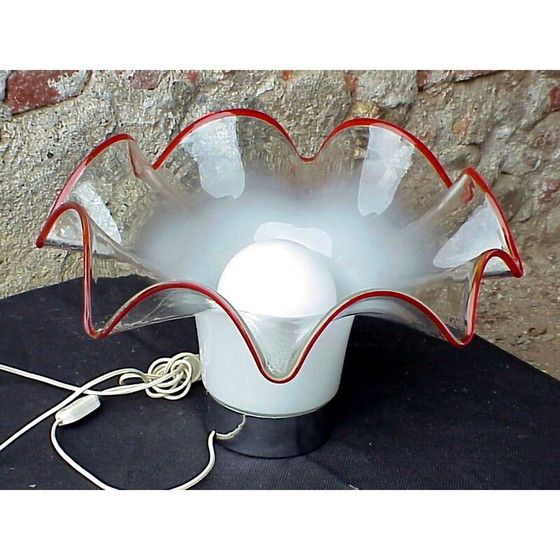 Image 1 of Lampada vintage in vetro lattimo per Vistosi, Italia 1970