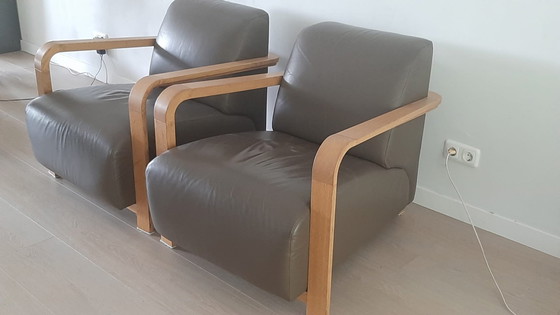 Image 1 of 2x Leolux armchairs