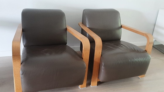 Image 1 of 2x Leolux armchairs