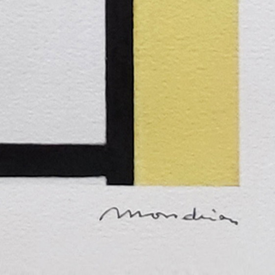 Image 1 of 1970S Original Gorgeous After Piet Mondrian "Composition" Limited Edition Lithograph