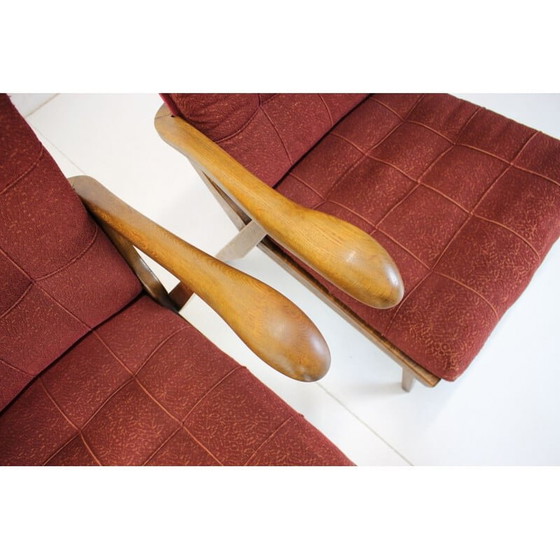 Image 1 of Coppia di poltrone vintage in rovere, Cecoslovacchia 1960