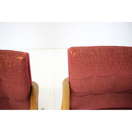 Image 1 of Coppia di poltrone vintage in rovere, Cecoslovacchia 1960