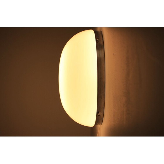 Image 1 of Pair of vintage chrome ceiling lamps by Napako, Czechoslovakia 1940