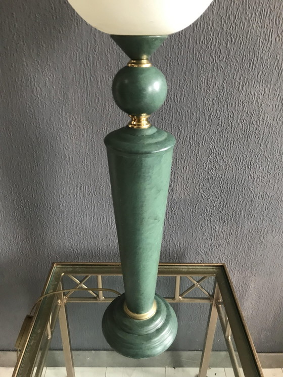 Image 1 of Art Deco Table Lamp With Glass Shade