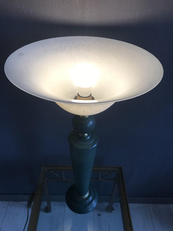 Image 1 of Art Deco Table Lamp With Glass Shade