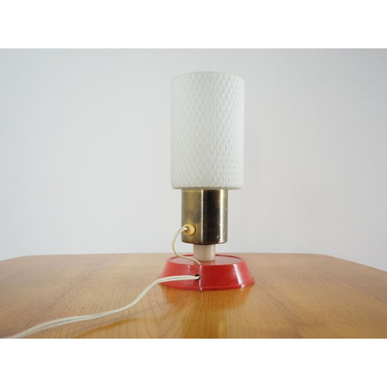 Image 1 of Midcentury Brass and Glass Table Lamp, Poland, 1970s