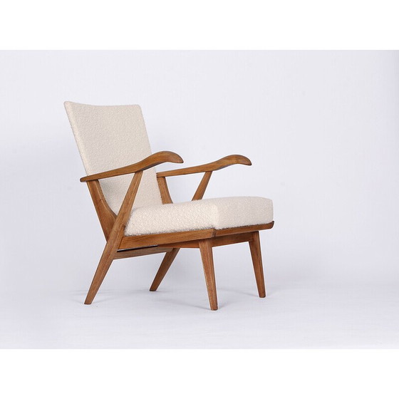 Image 1 of Sillón de bouclé de mediados de siglo, Checoslovaquia, década de 1960