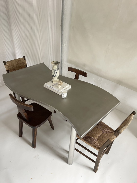 Image 1 of Wavy Stainless Steel Dining Table