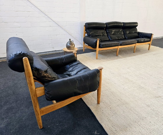 Image 1 of Eric Merthens 60S 70S Mid - Century sofa armchair leather sofa leather armchair set suite leather sofa