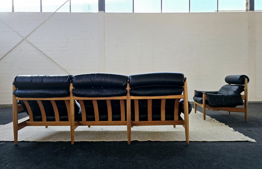 Eric Merthens 60S 70S Mid - Century sofa armchair leather sofa leather armchair set suite leather sofa