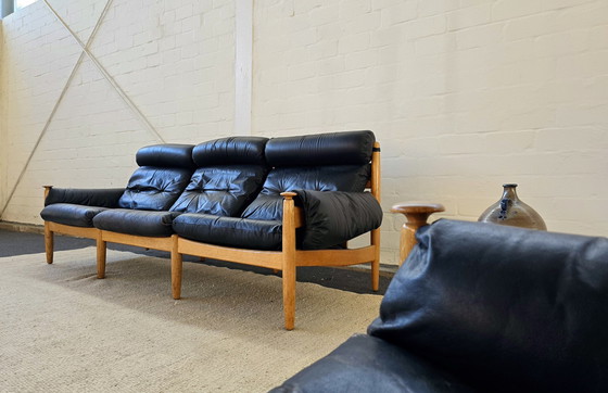 Image 1 of Eric Merthens 60S 70S Mid - Century sofa armchair leather sofa leather armchair set suite leather sofa