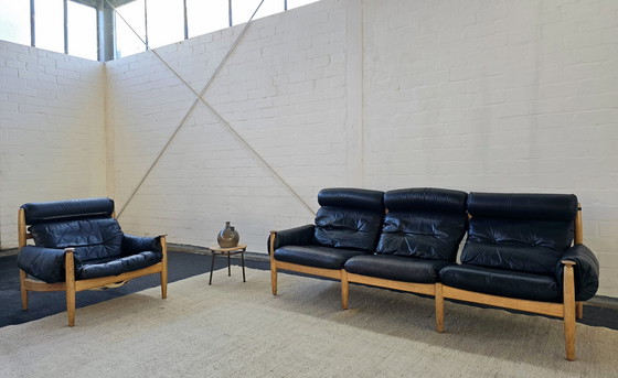 Image 1 of Eric Merthens 60S 70S Mid - Century sofa armchair leather sofa leather armchair set suite leather sofa