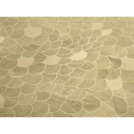 Image 1 of Tavolino da caffè belga vintage in ottone inciso di Christian Krekels, 1970