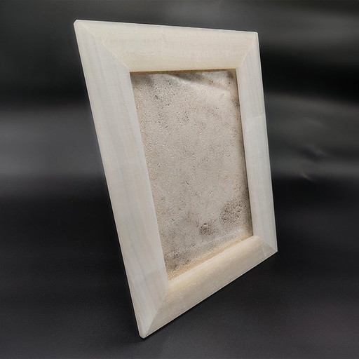 1970S Big Photo Frame In Onyx And Travertine - Made In Italy.