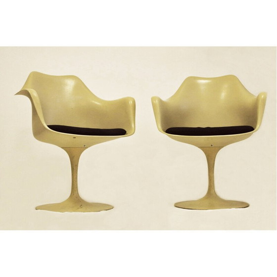 Image 1 of Vintage Tulip armchair in beige fiberglass by Eero Saarinen for Knoll, 1950