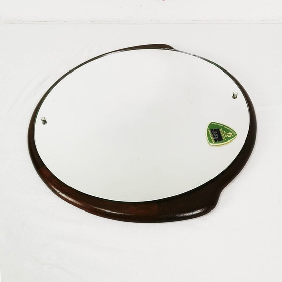 Image 1 of Vintage round teak wall mirror by Clark Eaton, Denmark 1970s