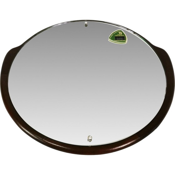 Image 1 of Vintage round teak wall mirror by Clark Eaton, Denmark 1970s