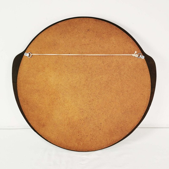 Image 1 of Vintage round teak wall mirror by Clark Eaton, Denmark 1970s