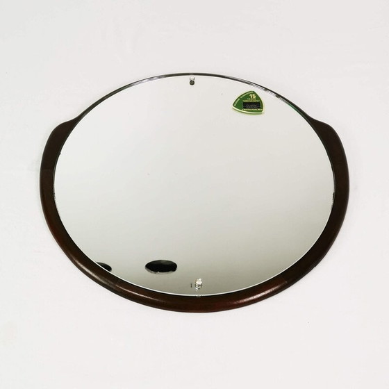 Image 1 of Vintage round teak wall mirror by Clark Eaton, Denmark 1970s