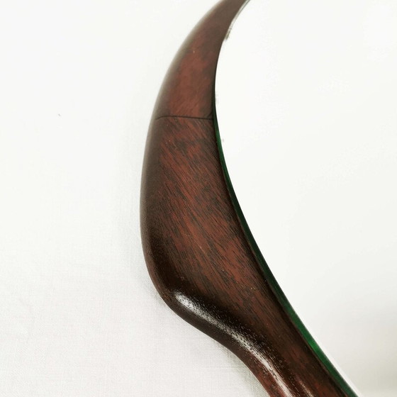 Image 1 of Vintage round teak wall mirror by Clark Eaton, Denmark 1970s