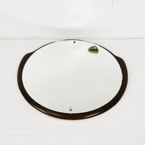 Image 1 of Vintage round teak wall mirror by Clark Eaton, Denmark 1970s