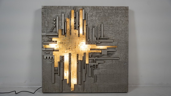 Image 1 of Large Wall Light Rottura Spaziale By Akikaze For Poliarte, Italy, 1970S