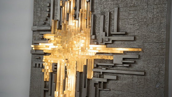 Image 1 of Large Wall Light Rottura Spaziale By Akikaze For Poliarte, Italy, 1970S