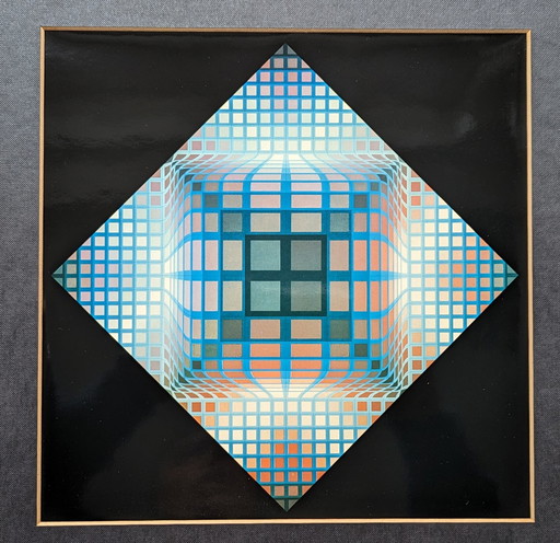 Victor Vasarely optical photo print