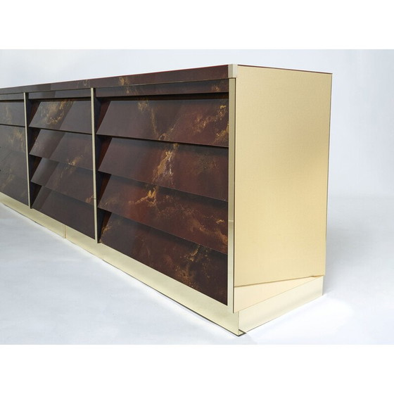 Image 1 of Vintage brass lacquered sideboard by Jansen 1970s