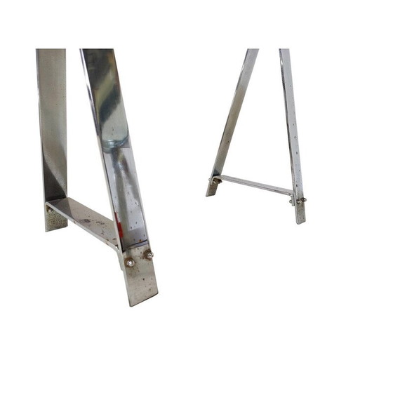 Image 1 of Tavolo da pranzo di metà secolo in cromo e vetro, Italia anni '70