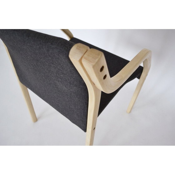 Image 1 of Set of 4 vintage dining chairs with armrests by Gražina Tulevičienė for Vilniaus Baldų Kombinatas, 1970s