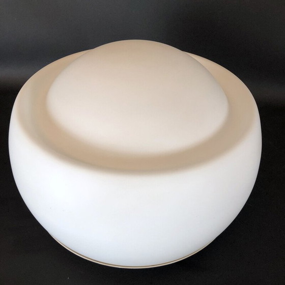 Image 1 of Lampada da tavolo vintage in vetro opalino di Pia Guidetti Crippa per Lumi, etichettata Italia, anni '70