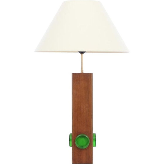 Image 1 of Scandinavian vintage teak and glass paste lamp, Sweden 1960