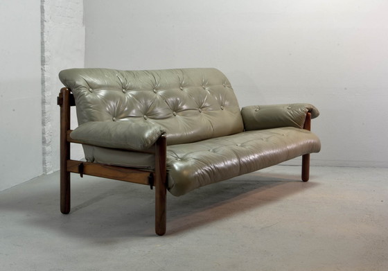 Image 1 of Excellent Jean Gillon Brazilian Jacarandá Wooden 3-Seat Sofa for Woodart, Brazil, 1960s.