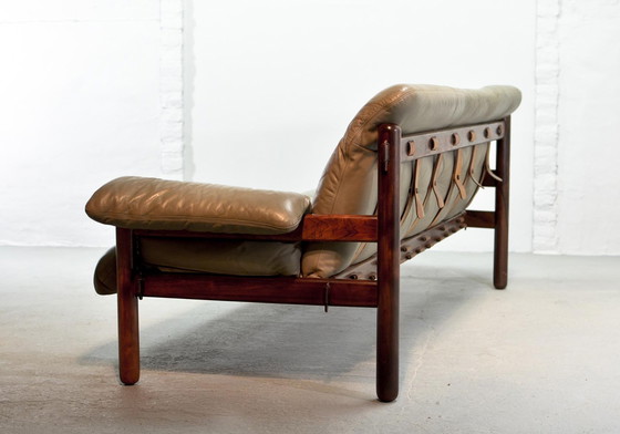 Image 1 of Excellent Jean Gillon Brazilian Jacarandá Wooden 3-Seat Sofa for Woodart, Brazil, 1960s.