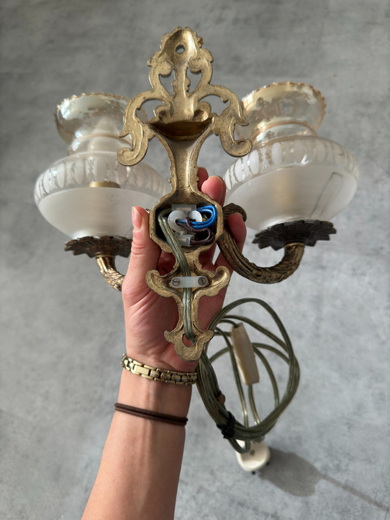 Image 1 of Lampada da parete in vetro vintage