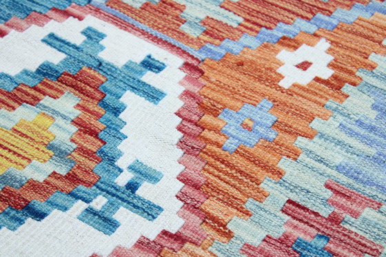 Image 1 of Kilim afgano originale in stile antico, 248 x 178 cm, condizioni eccellenti.