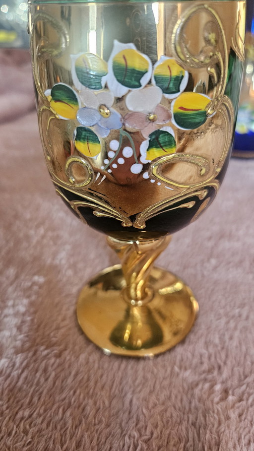 Bohemian Hand-Painted Glass