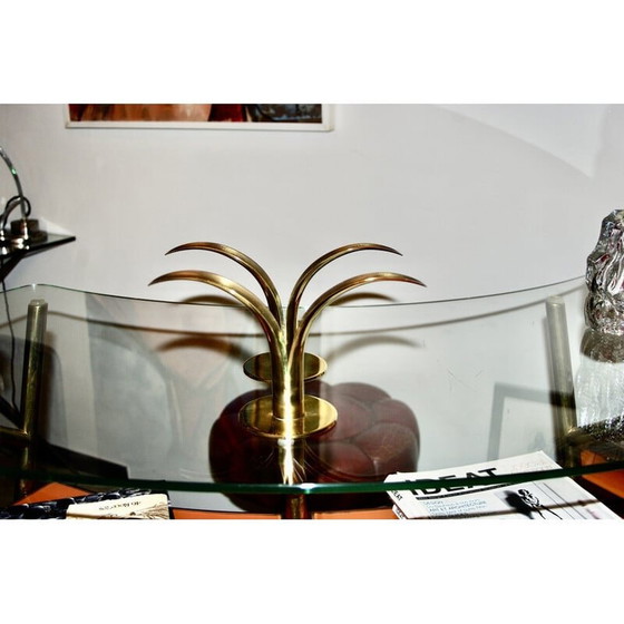 Image 1 of Pair of vintage brass candlesticks by Ivar Alenius-Bjork for Ystad Metal, Sweden 1939s