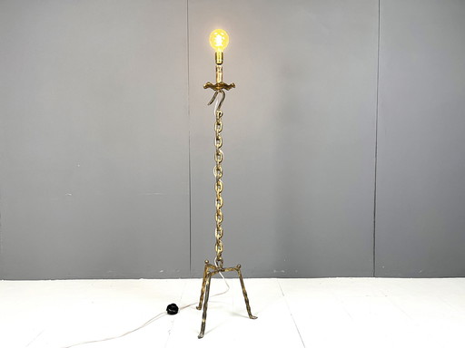 Lampadaire vintage à maillons de chaîne, 1960